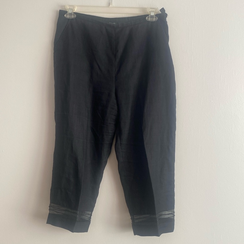 Linen pants, 3/4 leg, super finished bottom, size 12
